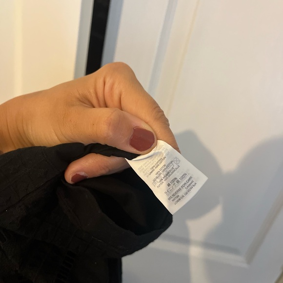 J. Crew 6 black eyelet shift dress with elbow length bell sleeves - Picture 3 of 6